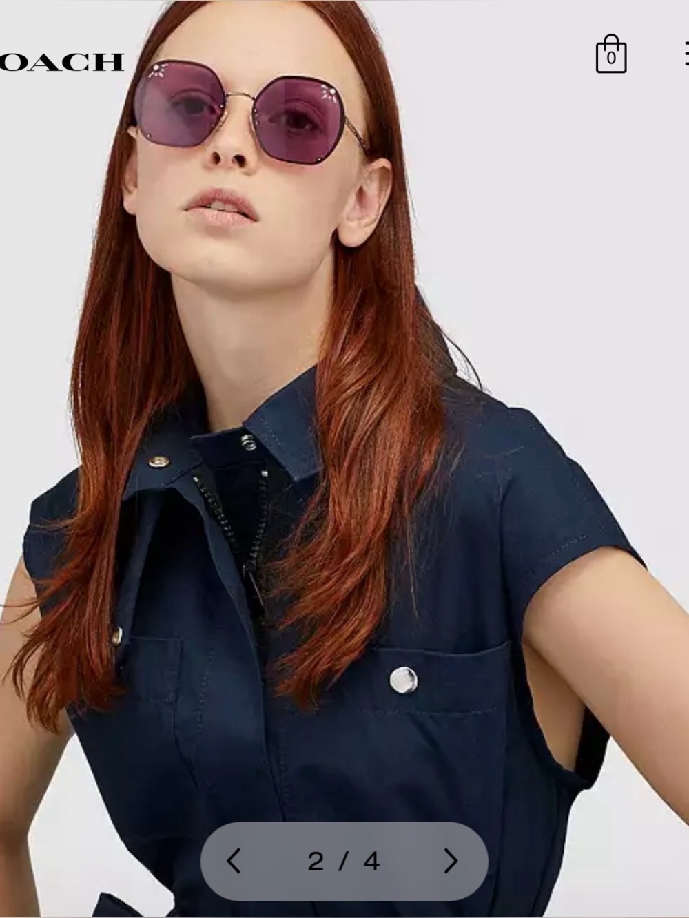 Coach Prairie Rivets Hexagon Sunglasses - Picture 6 of 10